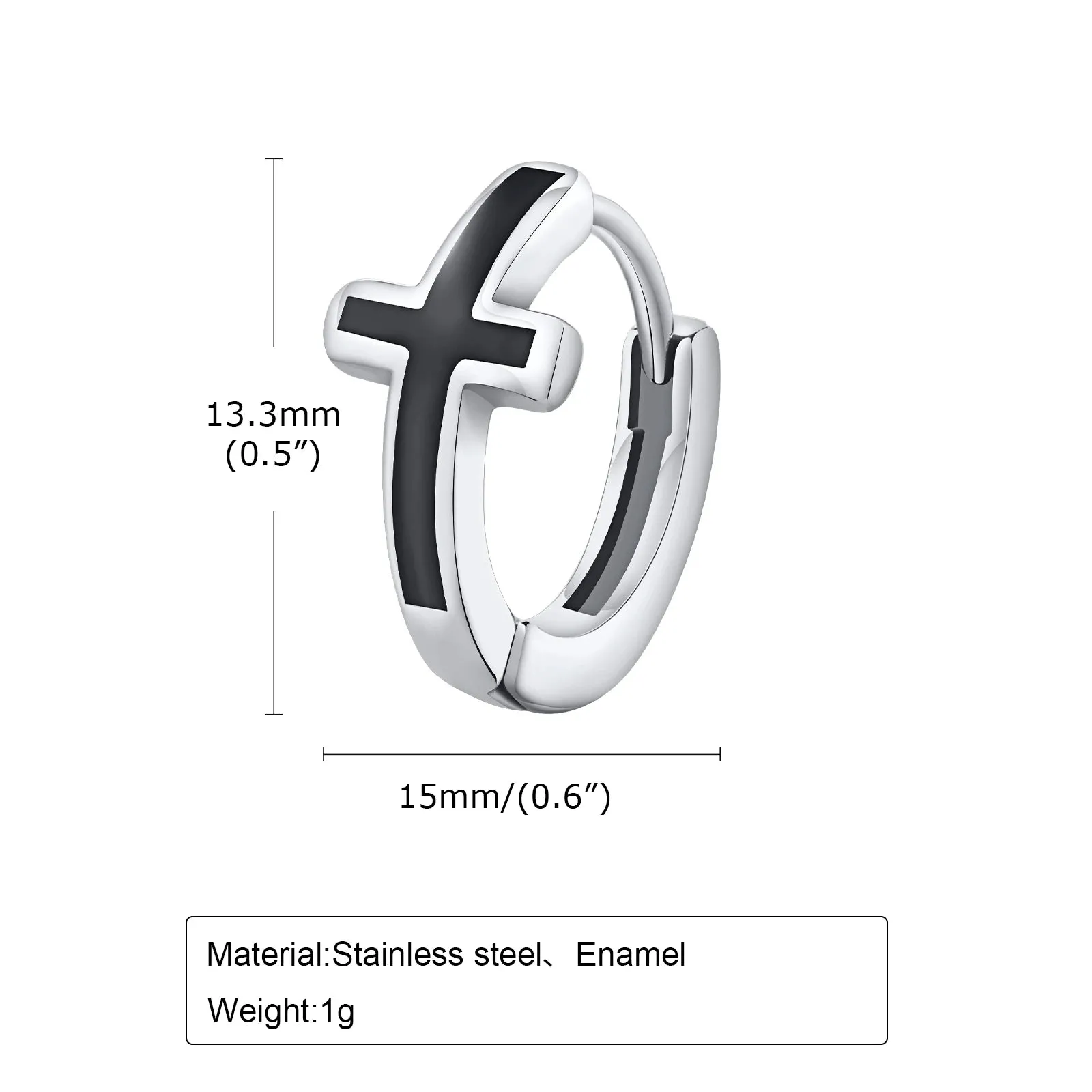 Men's Stylish Hoop Earrings, Waterproof Stainless Steel Round Huggie Hoops Vintage Gothic Ear Gifts for Him Jewelry