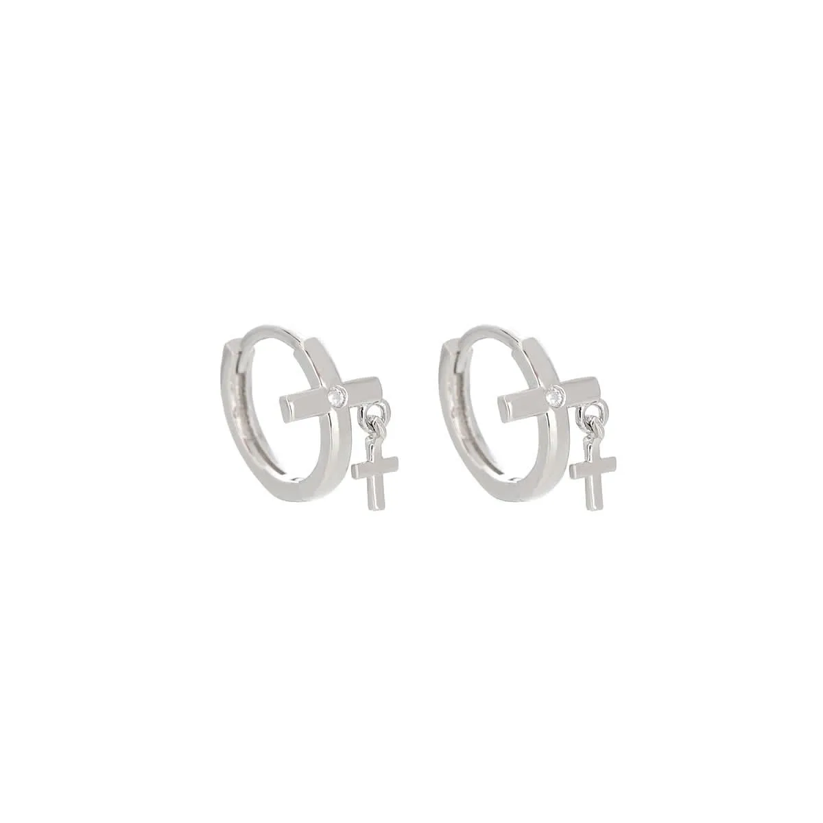 Men’s Trendy Double Cross Earrings – Stylish & Versatile Design