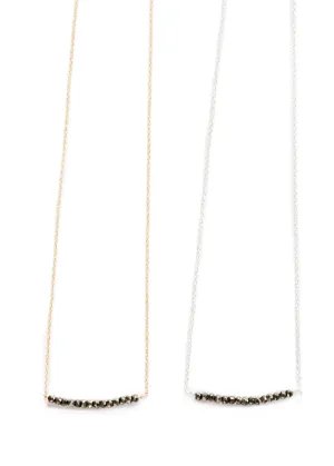 Michelle Bar Necklace in Pyrite