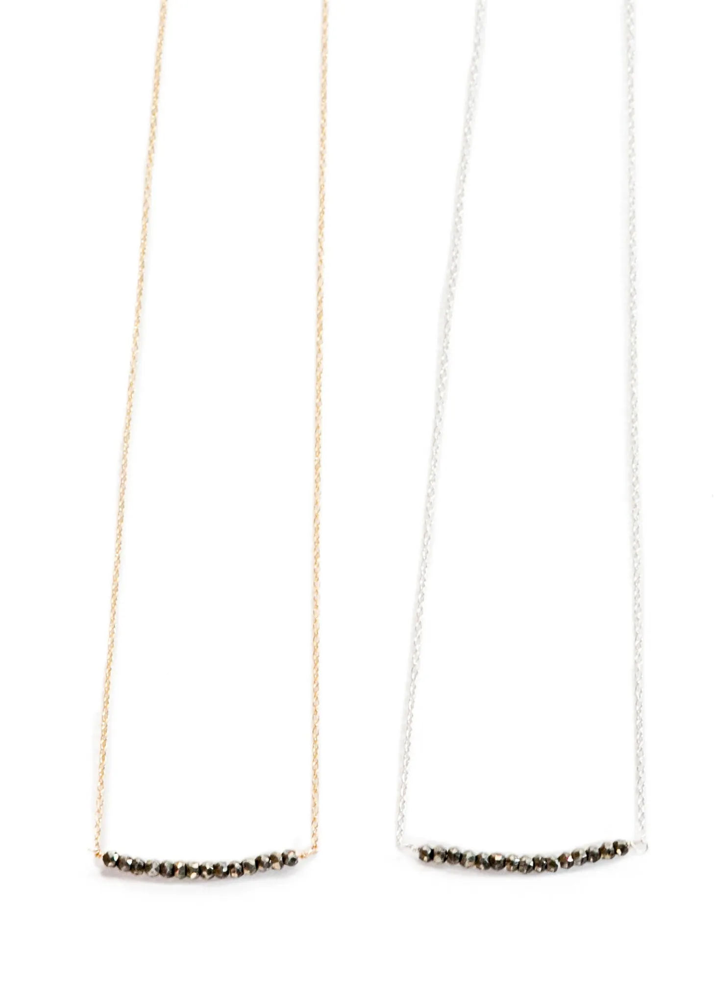 Michelle Bar Necklace in Pyrite