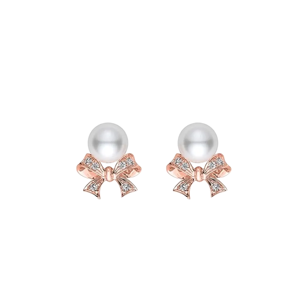 Mikimoto Pearl Bow Earrings