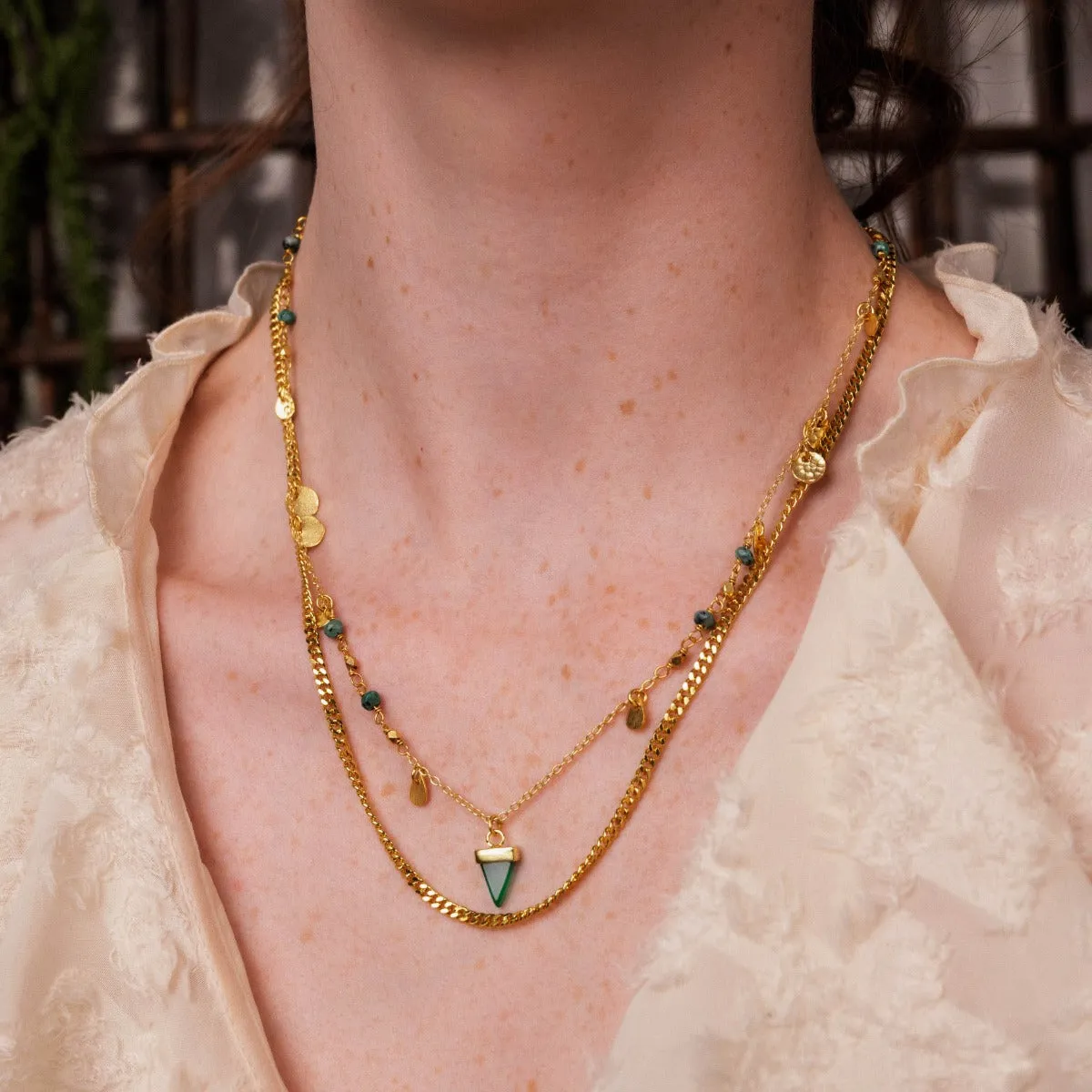 Misty Gold Chain Necklace Set