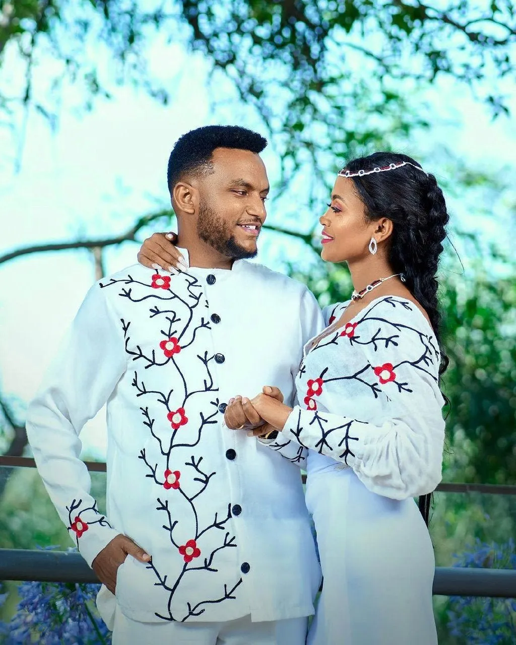 Modern Oromo Couples' Outfit With Accessories Wedding Oromo Dress Design
