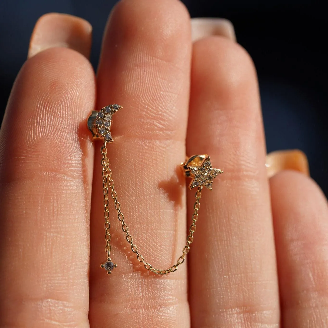 Moon Star Comet Stud