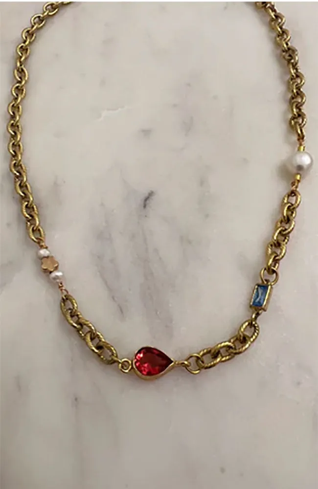 Motovun Necklace Red Blue