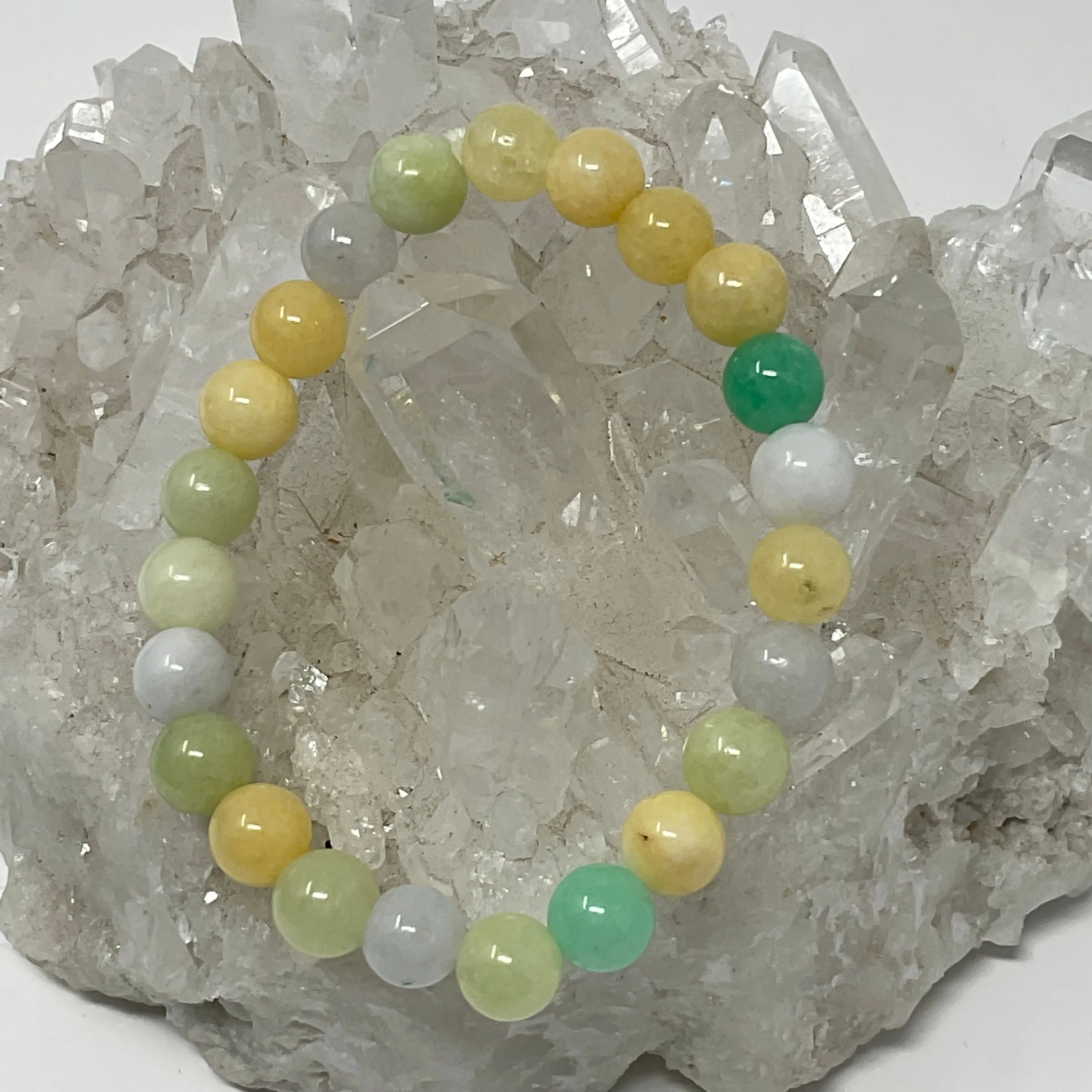 Multi-Color Jade 8mm Round Bracelet
