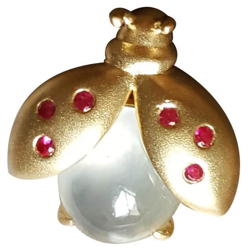 New design natural ice chalcedony seven-star ladybug necklace pendant