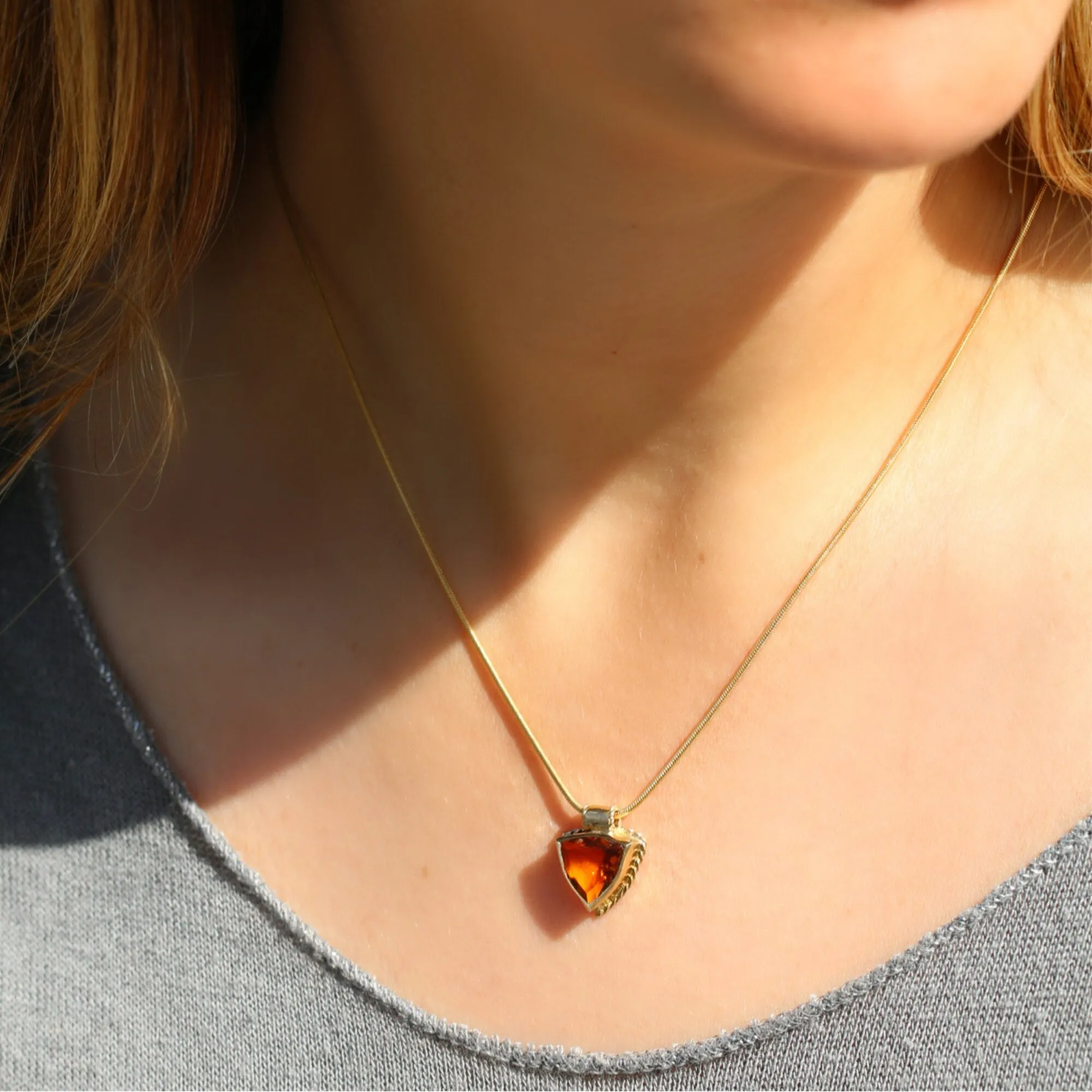 November Birthstone Necklace, Stone Necklace,Gold Pendant Necklace,Gold Necklaces for Women,Birthday Gifts for Women,Citrine Necklace