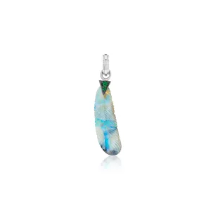Opal and Tsavorite Feather Pendant