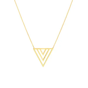 Open Triple Triangle Adjustable Necklace