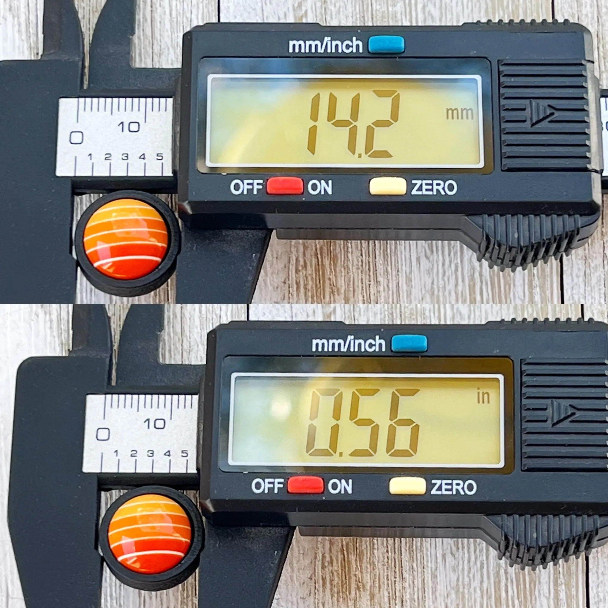 Orange Gradient Striped Black Wood Unisex Earrings - Stylish & Unique Accessories
