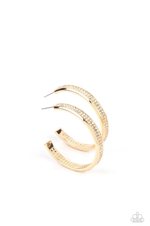 Paparazzi Earring ~ Flash Freeze - Gold