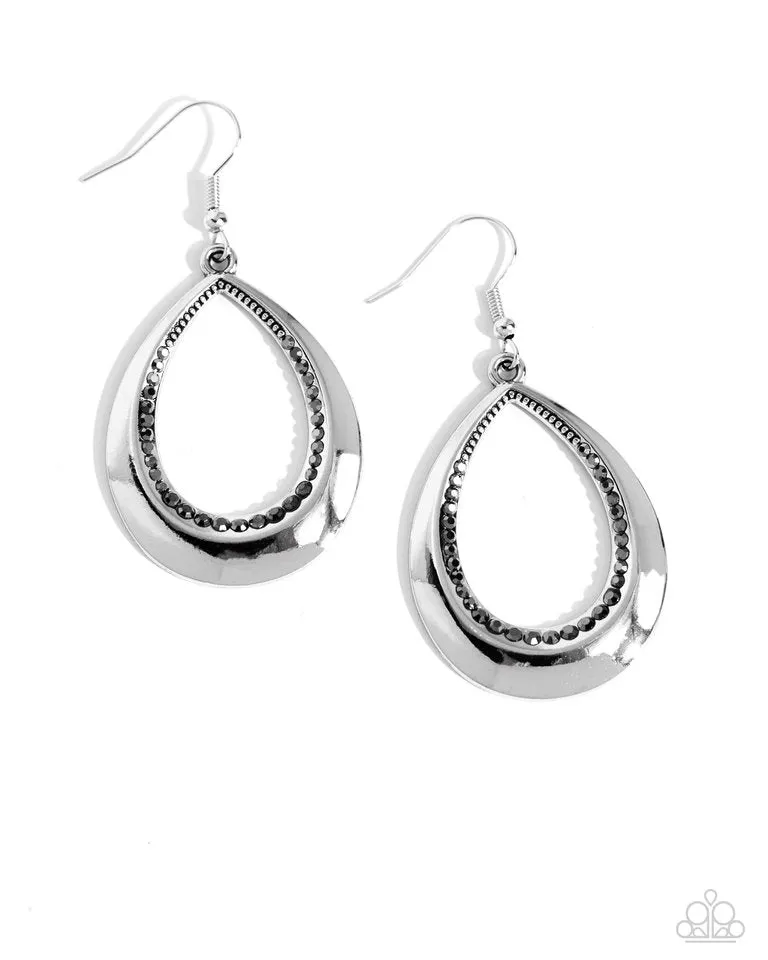 Paparazzi Earring ~ Inner Iridescence - Silver
