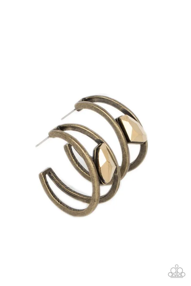 Paparazzi Earring ~ Unrefined Reverie - Brass