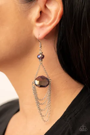 Paparazzi Ethereally Extravagant - Purple Iridescent Earring