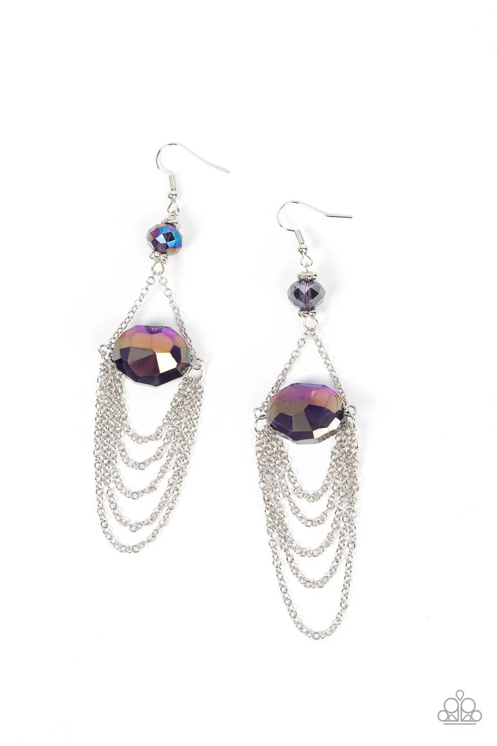 Paparazzi Ethereally Extravagant - Purple Iridescent Earring