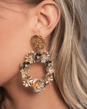 Paparazzi Graceful Garden-Gold Post Earring