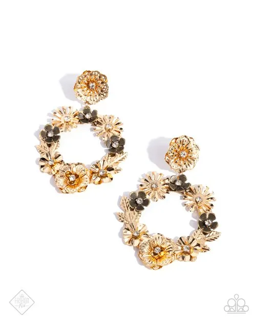 Paparazzi Graceful Garden-Gold Post Earring