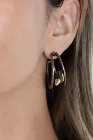 Paparazzi Unrefined Reverie - Brass Earrings