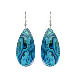 Paua Large Oval Drop Hook Earrings