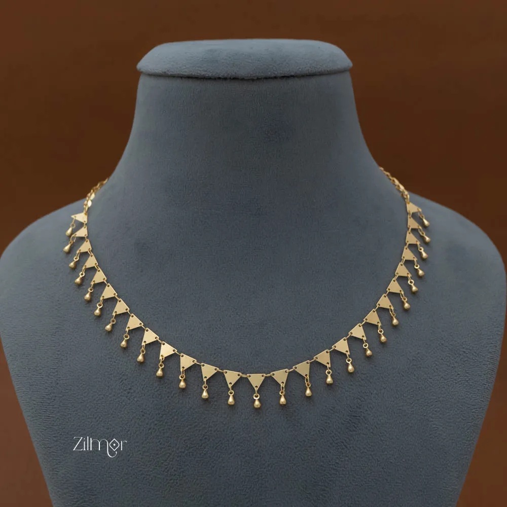 PE101851 Gold Plated Geometric shape Collar Necklace