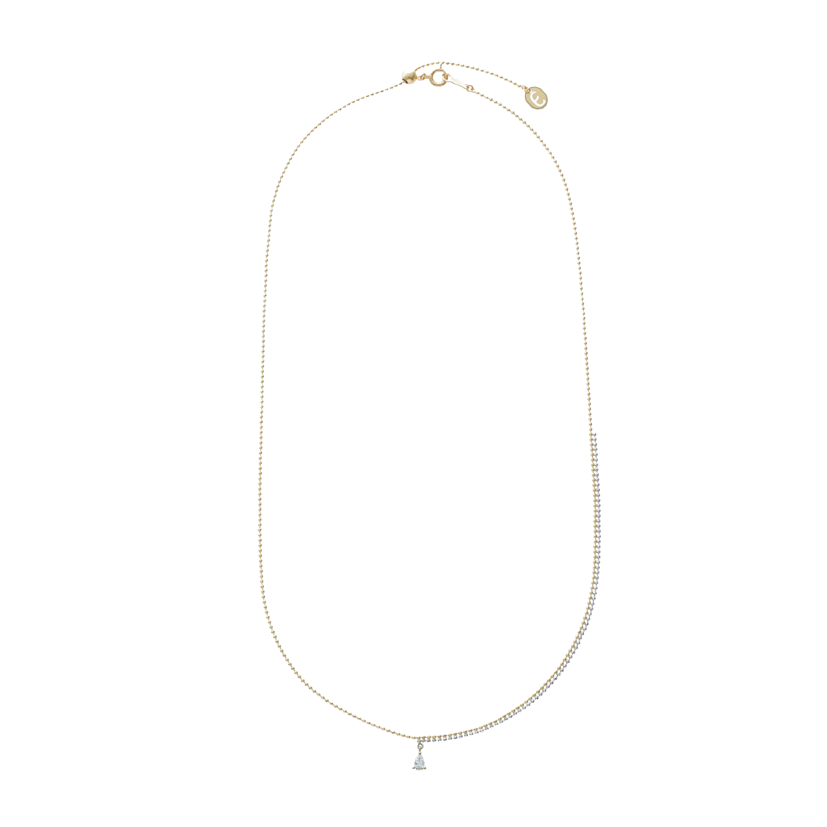 Pixel 0.12ct pear chain necklace