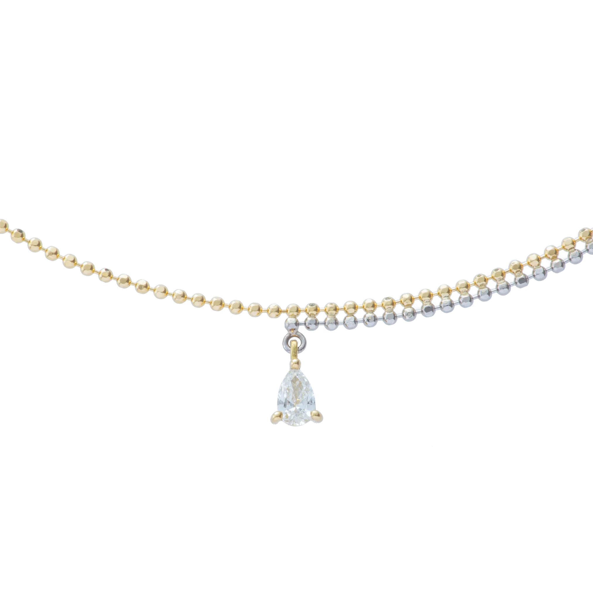 Pixel 0.12ct pear chain necklace