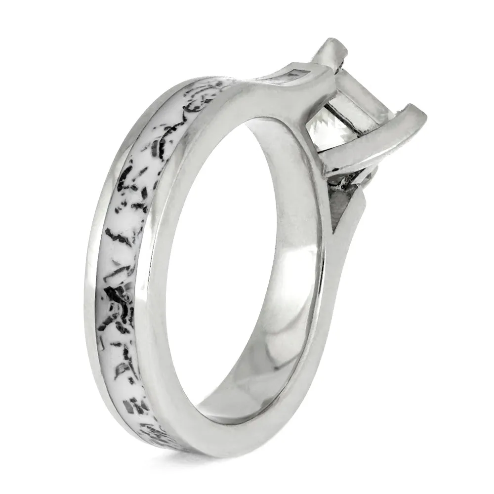 Platinum Solitaire Engagement Ring With Stardust