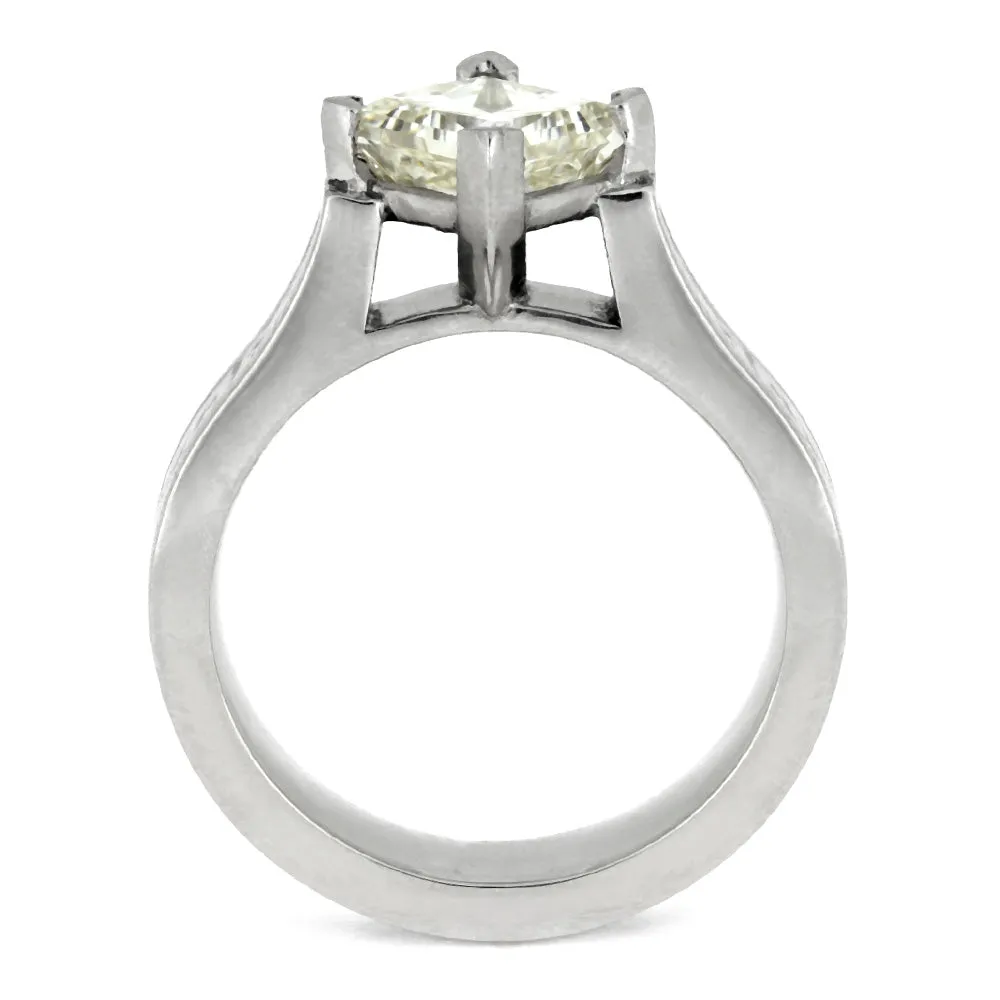 Platinum Solitaire Engagement Ring With Stardust
