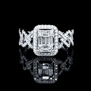 PREORDER | Emerald Zigzag Diamond Ring 14kt