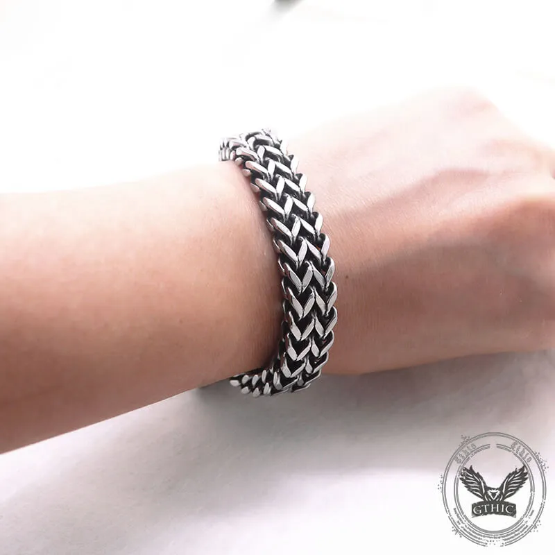 Punk Double Dragon Head Hoop Stainless Steel Bracelet