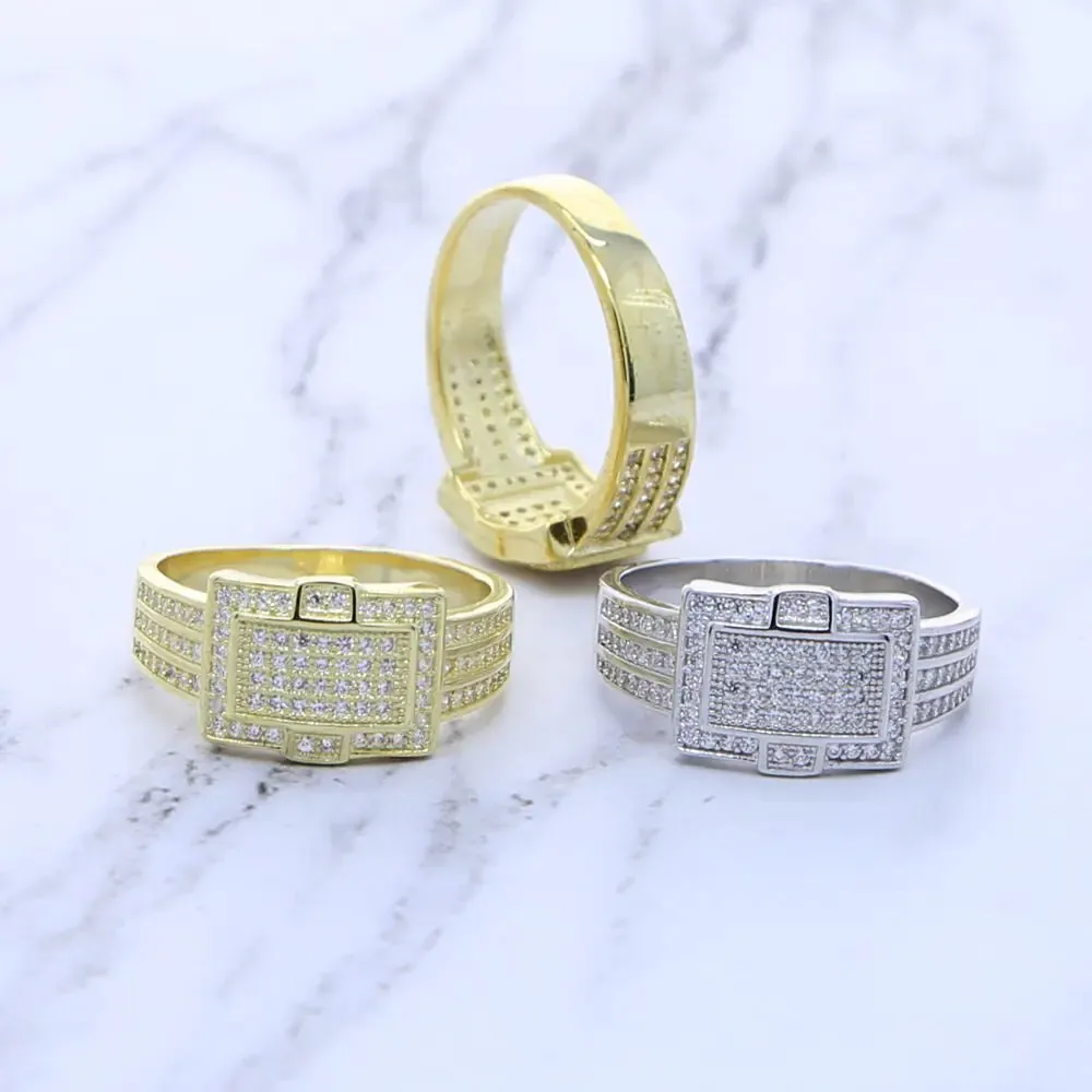 Rectangle Zircon Rings