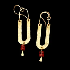 Red Rock Arch Earrings, Gold