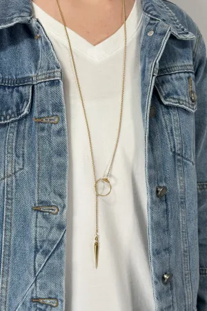 ReStrung Jewelry - Dagger Lariat Necklace Gold