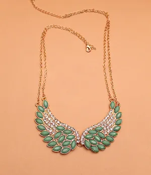 Rhinestone Loving Angel Wing Necklace Statement Jewelry for women Chain Necklaces & pendants Collar Vintage Jewellry