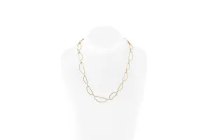 Rose Gold Bean Link Necklace with Diamonds