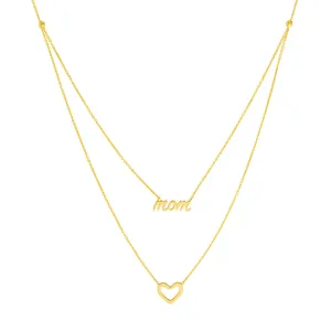Script Mom and Open Heart Duet Necklace