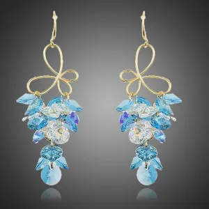 Sea Blue Crystal Drop Earrings -MJE0196