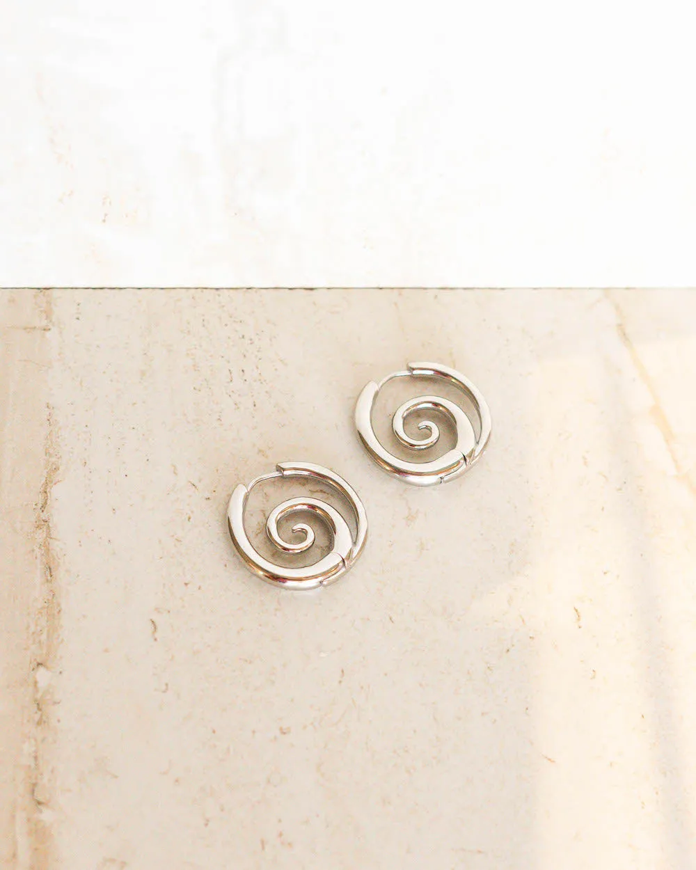 Sea Wave Spiral Hoop Earrings