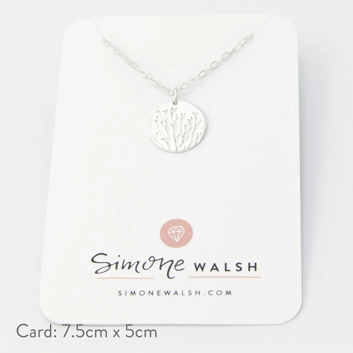 Seagrass Texture Silver Pendant Necklace