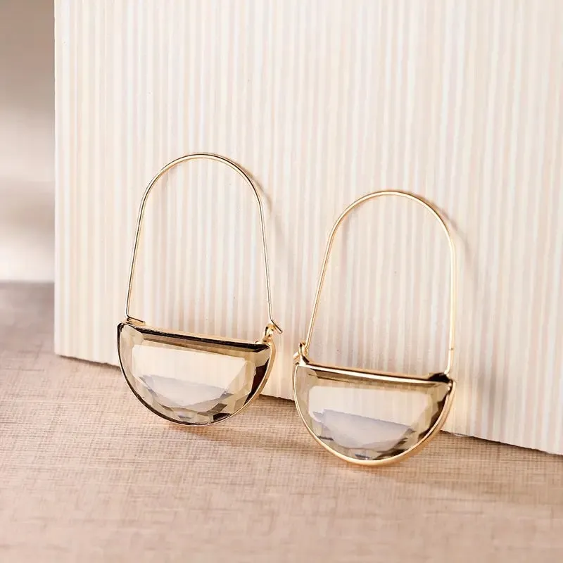 Semi-Circle Glass Earrings