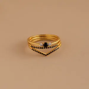 Set of 3 Black Diamond Rings Collection
