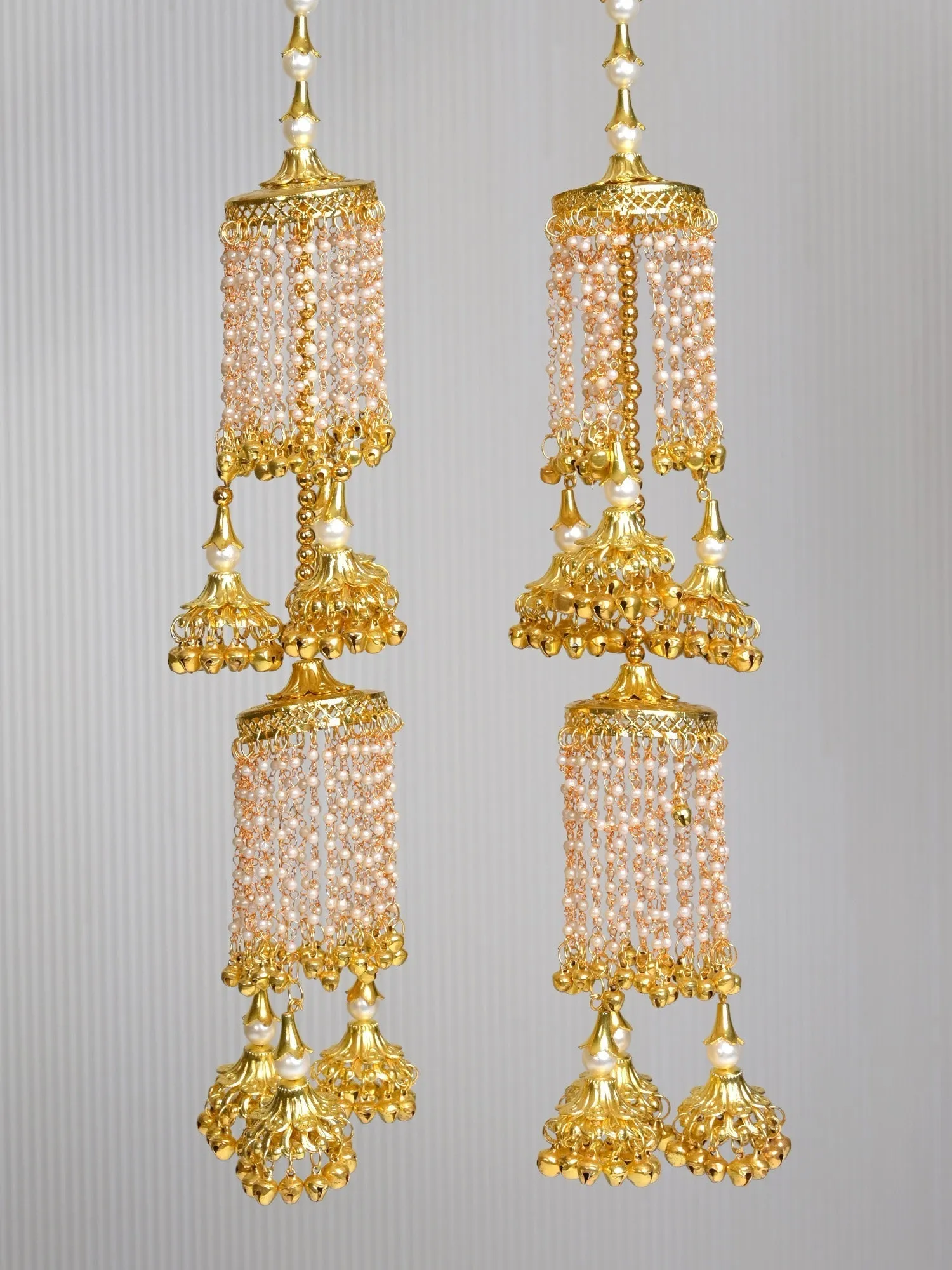 Shifa Golden Long Pearl Hanging Kalira