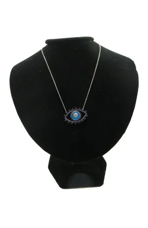Sil. Blue Purple Eye Necklace