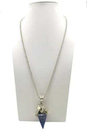 Silver Blue Lapis Charm Necklace