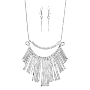 SILVER EARRINGS AND  NECKLACES #SWR-CP5570 RHO (AB2)