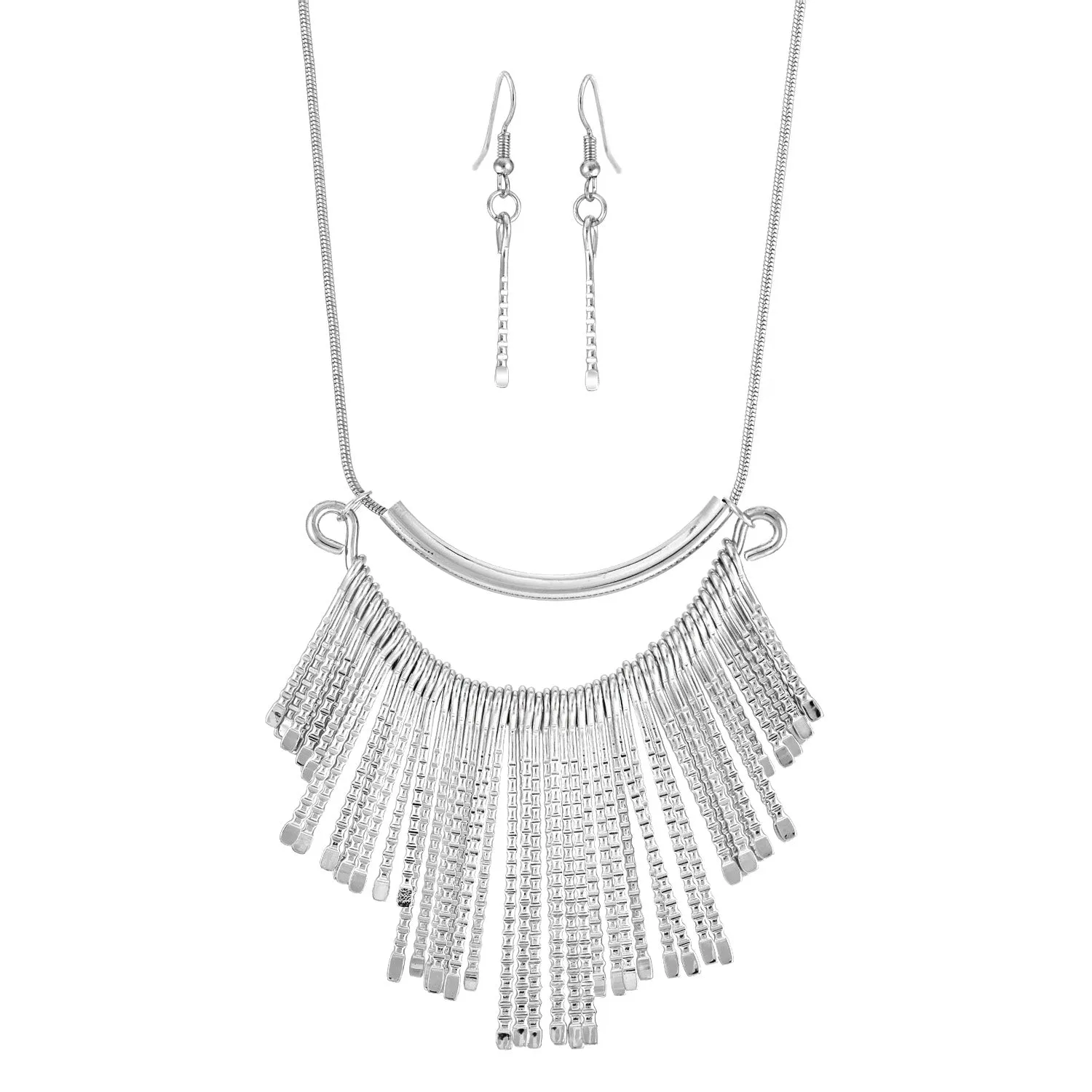 SILVER EARRINGS AND  NECKLACES #SWR-CP5570 RHO (AB2)