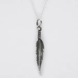 Silver Feather Pendant Necklace - Hypoallergenic Sterling Silver - Unique Design - Hypoallergenic