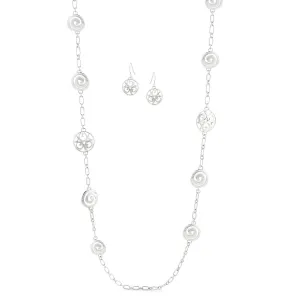 SILVER NECKLACES #NE38785-1-RH (OA22)