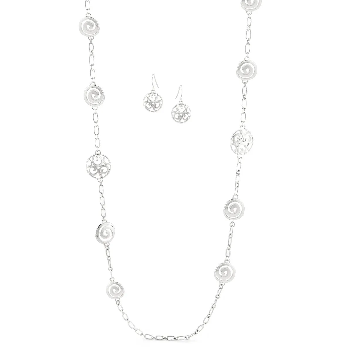 SILVER NECKLACES #NE38785-1-RH (OA22)